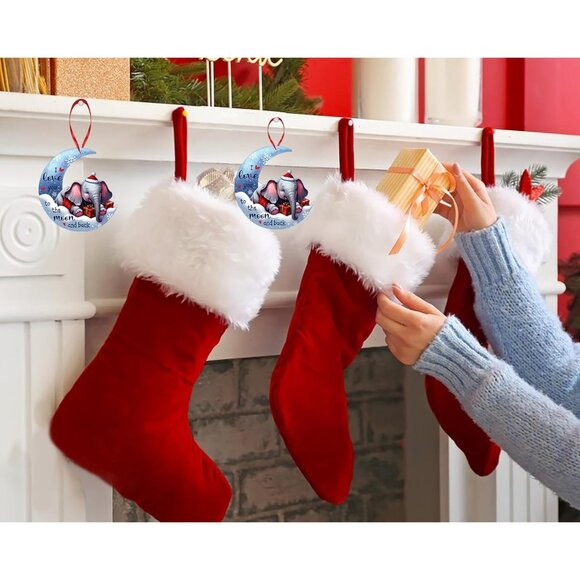 🆕 Elephant Christmas Ornaments Acrylic Tree Decoration Keepsake Party Supplies - Picture 7 of 7